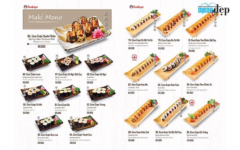 Thiết kế Menu Chuyên nghiệp