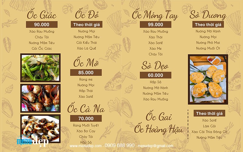 Thiết kế menu món Á