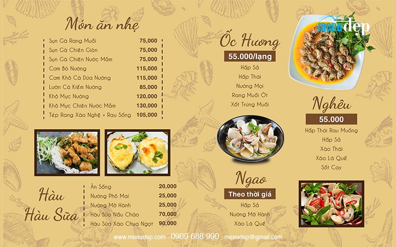 Bố cục menu rỏ ràng, khoa học