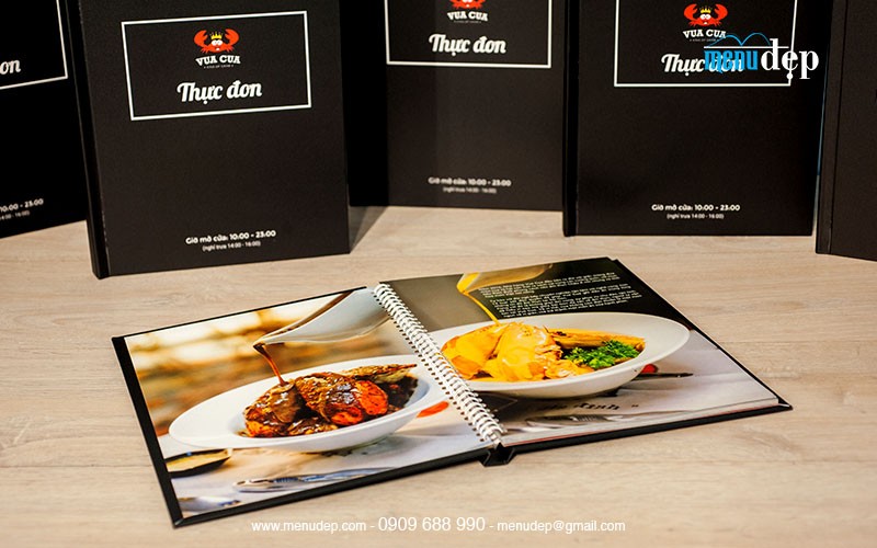 Menu mở phẳng gáy lò xo