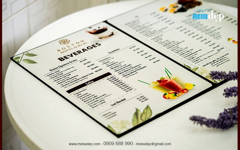 In ấn Menu trên nhiều chất liệu