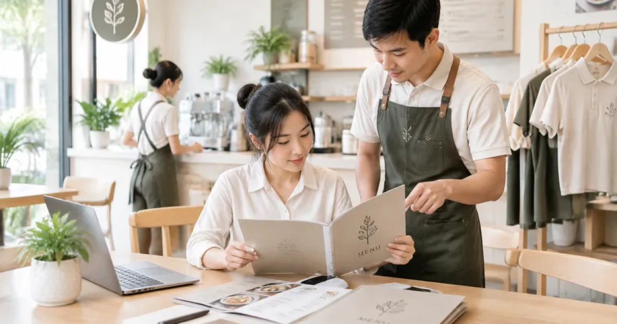 Đồng bộ menu bảng hiệu đồng phục: Tăng nhận diện quán