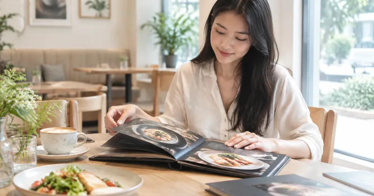Menu kiểu photobook: Giải pháp menu sang trọng, ấn tượng