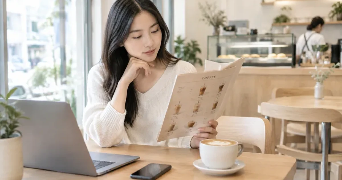 Menu quán cà phê nên có hình ảnh hay chỉ cần tên món và giá?