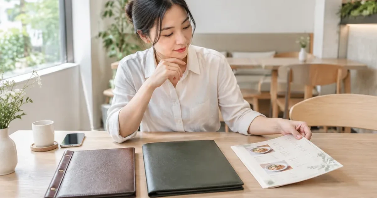 Menu đóng gáy, bìa da hay tờ rời: Chọn loại nào phù hợp?