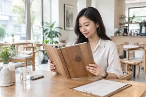 Menu bìa gỗ cho nhà hàng, quán cà phê đẹp và bền