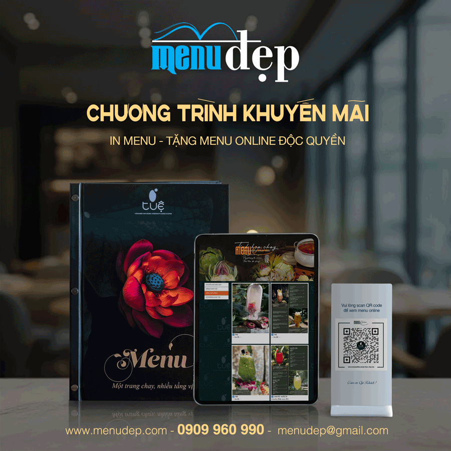 In menu - Khuyến mãi menu online