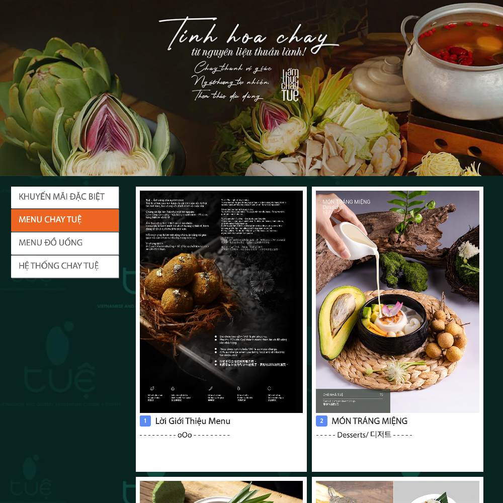 Giao diện menu online
