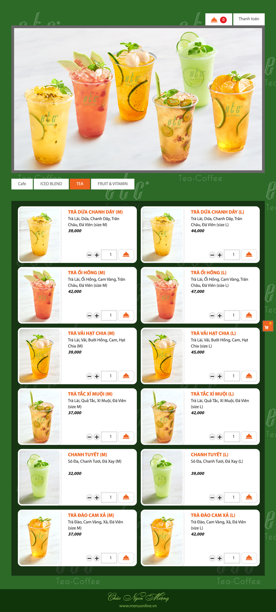 Menu online