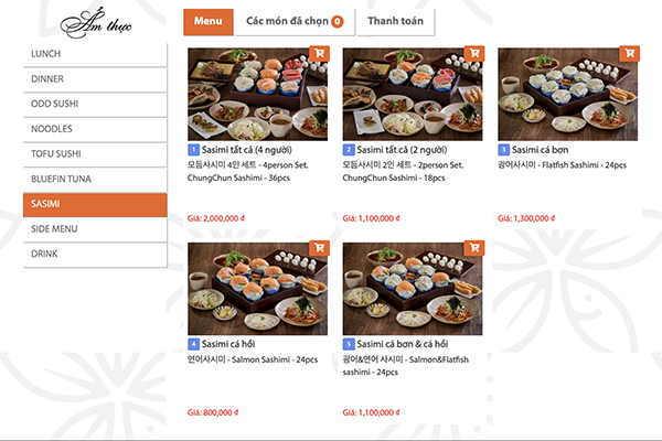 Thiết kế menu online