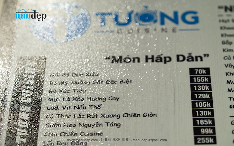Menu nhựa